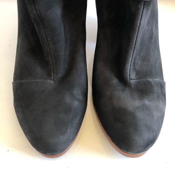 Rag & Bone Newbury black suede wood booties boots shoes - Picture 4 of 15